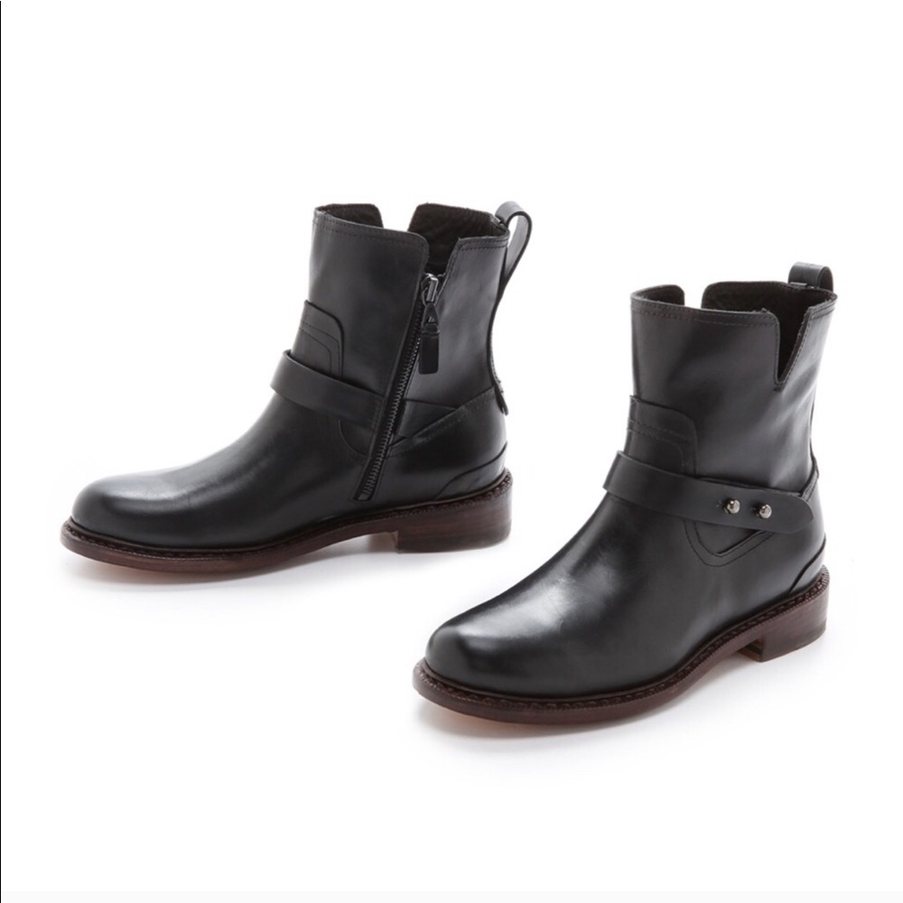 Rag & Bone Ashford Moto Black Boots